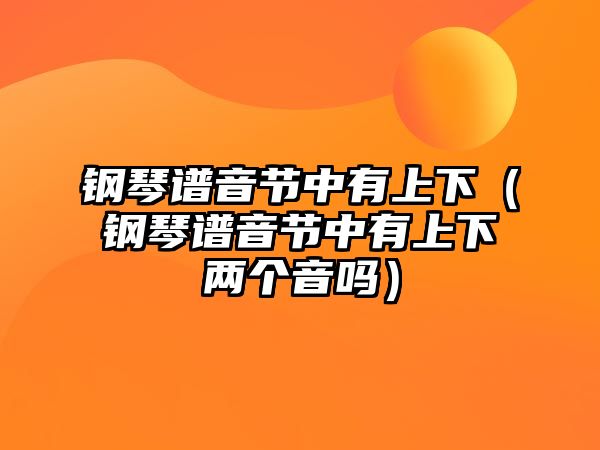 鋼琴譜音節(jié)中有上下（鋼琴譜音節(jié)中有上下兩個(gè)音嗎）